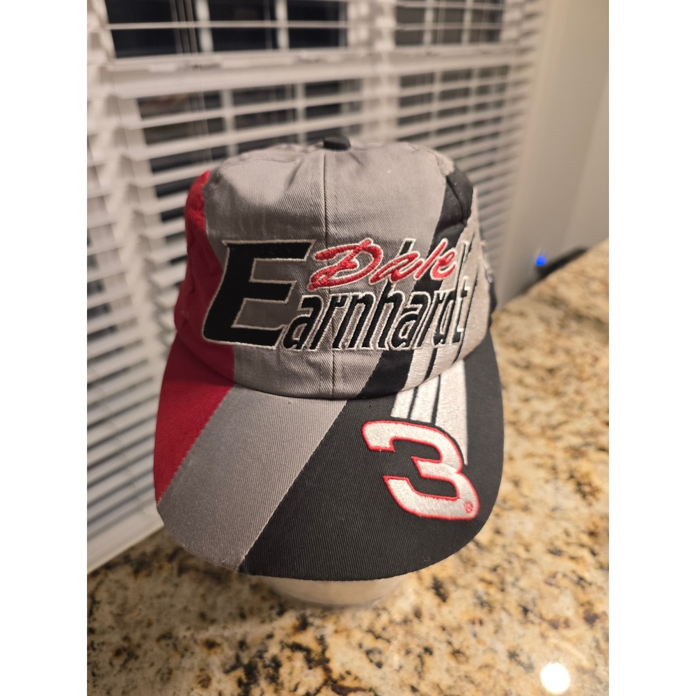 Vintage Dale Earnhardt NASCAR Hat #3‎ Competitors View Snapback Grey Black Red
